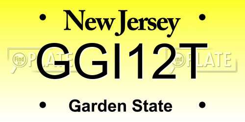 GGI12T New Jersey License Plate
