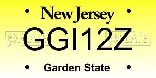 GGI12Z New Jersey License Plate