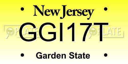 GGI17T New Jersey License Plate