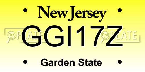 GGI17Z New Jersey License Plate