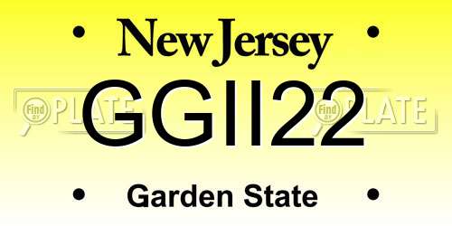 GGII22 New Jersey License Plate