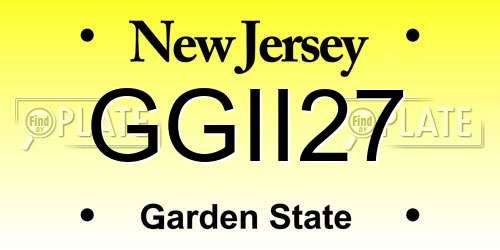 GGII27 New Jersey License Plate