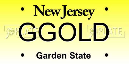 GGOLD New Jersey License Plate