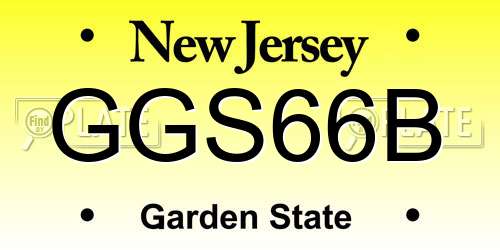 GGS66B New Jersey License Plate