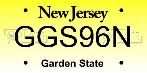 GGS96N New Jersey License Plate