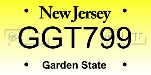 GGT799 New Jersey License Plate