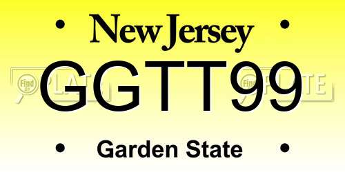 GGTT99 New Jersey License Plate