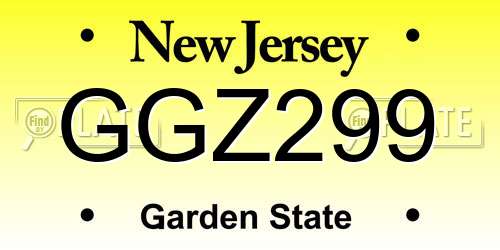 GGZ299 New Jersey License Plate