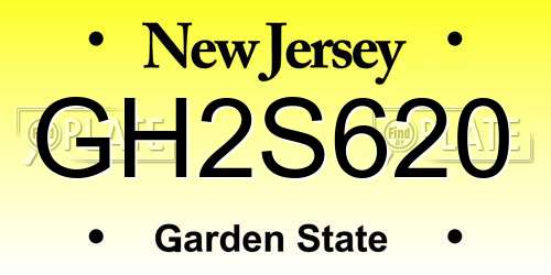 GH2S620 New Jersey License Plate