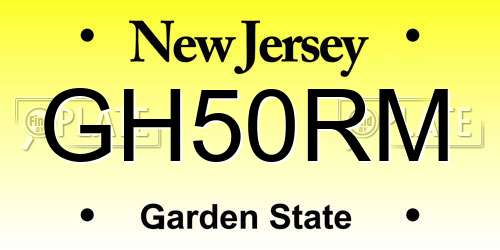 GH50RM New Jersey License Plate