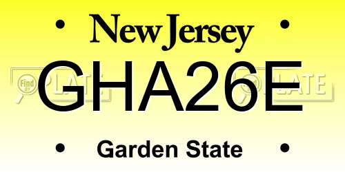GHA26E New Jersey License Plate