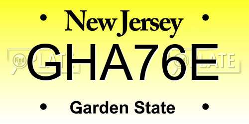 GHA76E New Jersey License Plate