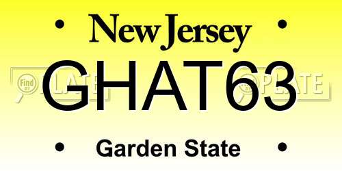GHAT63 New Jersey License Plate
