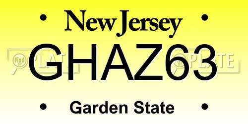 GHAZ63 New Jersey License Plate