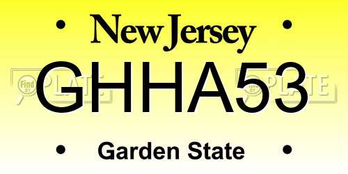 GHHA53 New Jersey License Plate