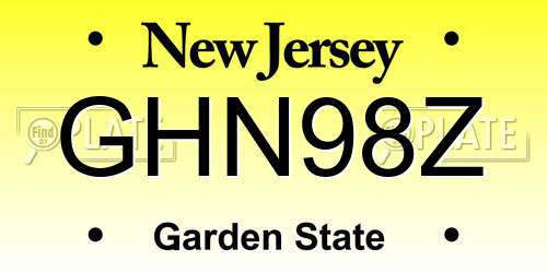 GHN98Z New Jersey License Plate