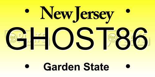 GHOST86 New Jersey License Plate