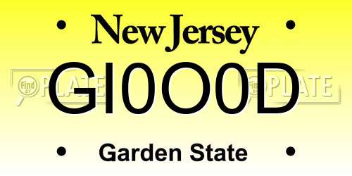 GI0O0D New Jersey License Plate