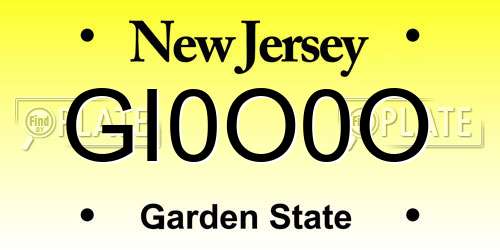 GI0O0O New Jersey License Plate