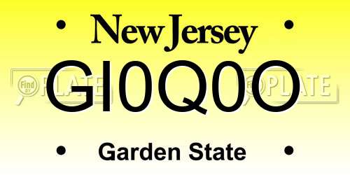 GI0Q0O New Jersey License Plate