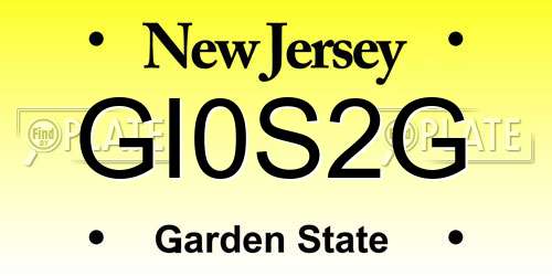 GI0S2G New Jersey License Plate