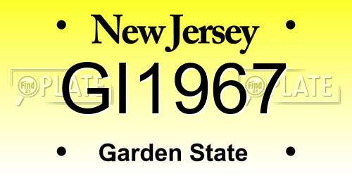 GI1967 New Jersey License Plate