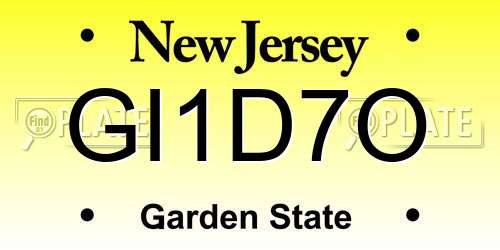 GI1D7O New Jersey License Plate