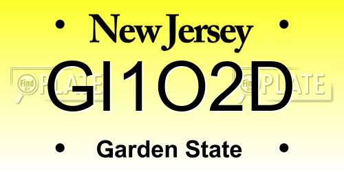 GI1O2D New Jersey License Plate