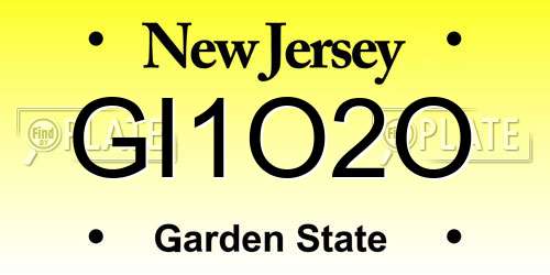 GI1O2O New Jersey License Plate