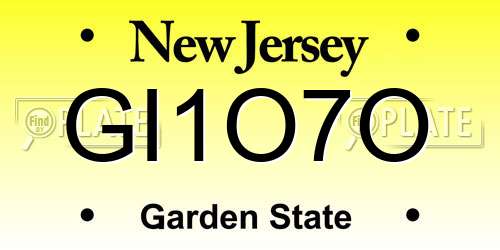 GI1O7O New Jersey License Plate