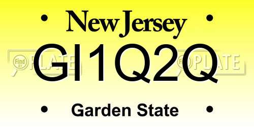 GI1Q2Q New Jersey License Plate