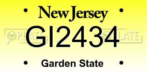 GI2434 New Jersey License Plate