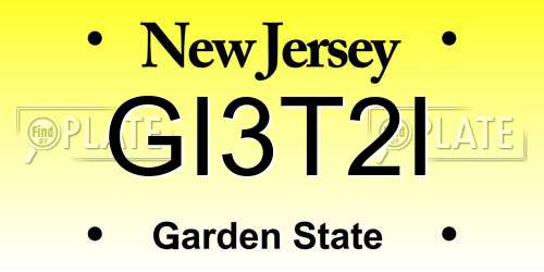 GI3T2I New Jersey License Plate