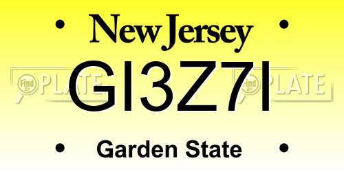 GI3Z7I New Jersey License Plate