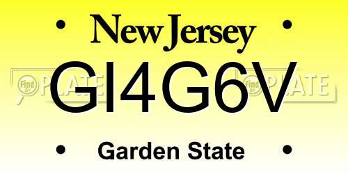 GI4G6V New Jersey License Plate