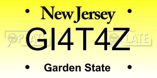 GI4T4Z New Jersey License Plate