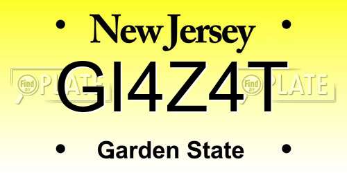 GI4Z4T New Jersey License Plate