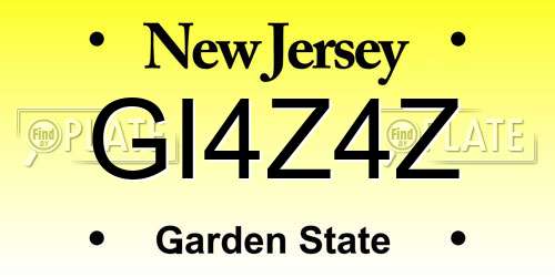GI4Z4Z New Jersey License Plate
