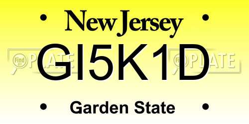 GI5K1D New Jersey License Plate