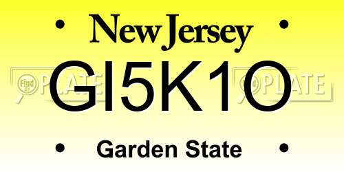 GI5K1O New Jersey License Plate