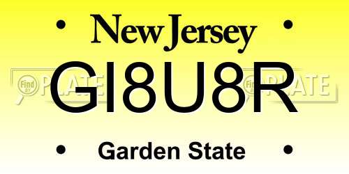 GI8U8R New Jersey License Plate