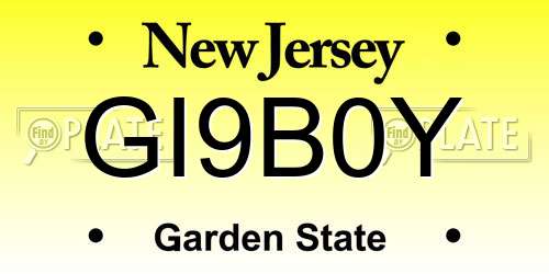GI9B0Y New Jersey License Plate