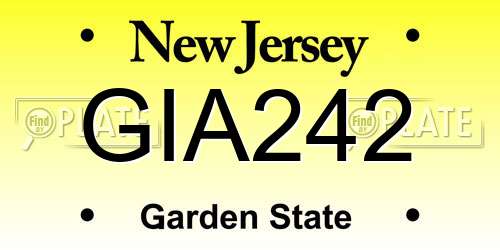 GIA242 New Jersey License Plate
