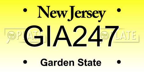 GIA247 New Jersey License Plate
