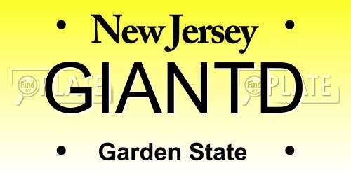 GIANTD New Jersey License Plate