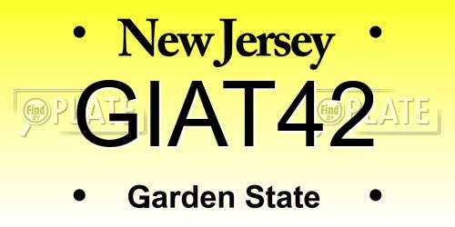 GIAT42 New Jersey License Plate
