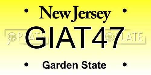GIAT47 New Jersey License Plate