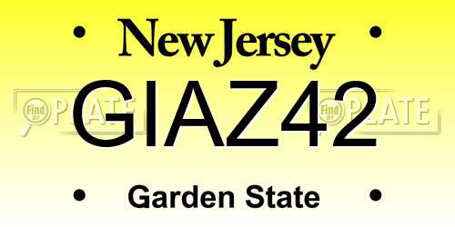 GIAZ42 New Jersey License Plate