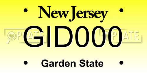 GID000 New Jersey License Plate