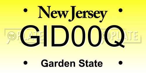GID00Q New Jersey License Plate